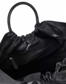 Front image thumbnail - DeMellier - Los Angeles Black Smooth Leather Ruched Tote
