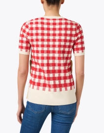 Back image thumbnail - Joseph - Red and White Gingham Sweater