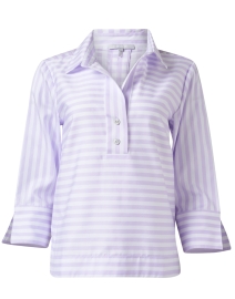 Aileen Lavender Striped Cotton Top