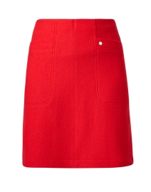 Red Wool Mini Skirt