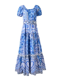 Farm Rio - Blue and White Tile Print Cotton Dress