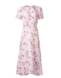 Product image thumbnail - L.K. Bennett -  Boyd Pink Print Silk Jacquard Dress