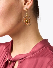 Look image thumbnail - Gas Bijoux - Aurore Serti Mini Drop Earrings