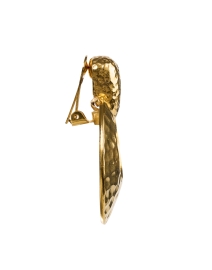 Back image thumbnail - Ben-Amun - Gold Doorknocker Clip Earrings
