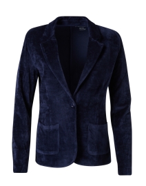 Navy Cotton Velour Blazer