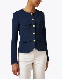 Front image thumbnail - Veronica Beard - Kensington Navy Knit Jacket
