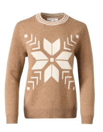 Camel Wool Cashmere Snowflake Sweater