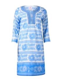 Blue Print Cotton Tunic Dress