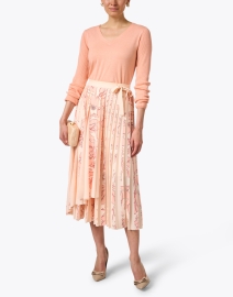 Look image thumbnail - Marc Cain - Pink Floral Print Pleated Skirt