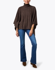 Look image thumbnail - Burgess - Perry Brown Cotton Cashmere Poncho
