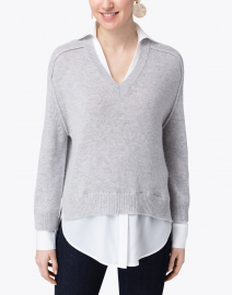 Front image thumbnail - Brochu Walker - Vail Grey Sweater with White Underlayer