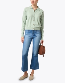 Look image thumbnail - Allude - Light Green Cashmere Polo Cardigan