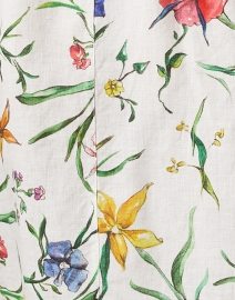 Fabric image thumbnail - 120% Lino - White Floral Print Linen Shirt Dress 