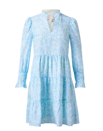 Blue Printed Silk Blend Dress
