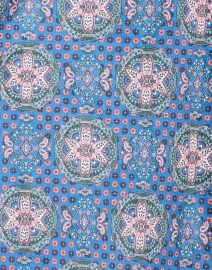 Fabric image thumbnail - Caliban - Blue Tile Print Stretch Dress