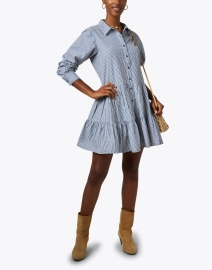 Look image thumbnail - Apiece Apart - Anna Blue Striped Cotton Dress