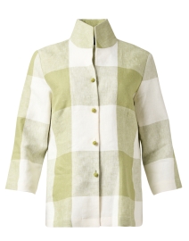 Product image thumbnail - Connie Roberson - Ronette Green Print Linen Jacket