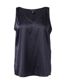 Product image thumbnail - Eileen Fisher - Navy Silk Charmeuse Top