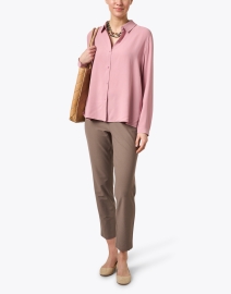 Look image thumbnail - Eileen Fisher - Pink Silk Shirt