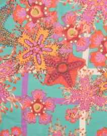 Fabric image thumbnail - Franco Ferrari - Hawnbci Teal and Pink Starfish Cotton Silk Scarf