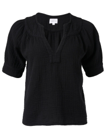 Product image thumbnail - Honorine - Frida Black Cotton Gauze Top