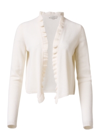 Product image thumbnail - Kinross - White Cashmere Cropped Cardigan