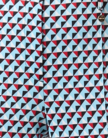 Fabric image thumbnail - Marc Cain - Blue Geometric Printed Slim Pant