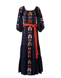Product image thumbnail - Figue - Senna Navy Multi Embroidered Cotton Dress