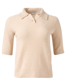 Beige Boucle Polo Top
