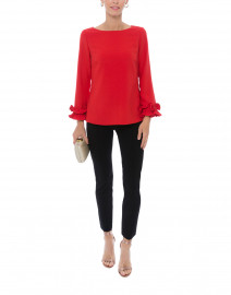 Red Crepe Top