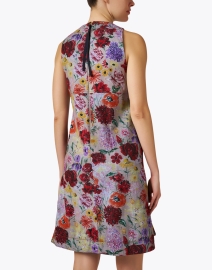 Back image thumbnail - Odeeh - Multi Floral Print Denim Shift Dress