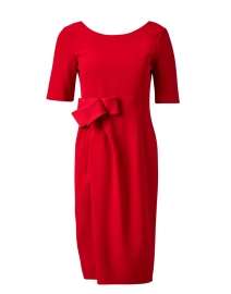 Red Crepe Bow Dress