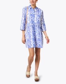 Look image thumbnail - Ro's Garden - Deauville Blue and White Printed Shirt Dress