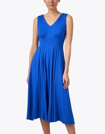Front image thumbnail - Jane - Sahara Blue Jersey Dress