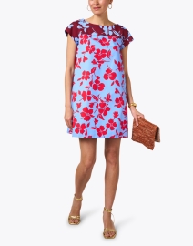 Look image thumbnail - Weekend Max Mara - Once Red and Blue Print Cotton Dress