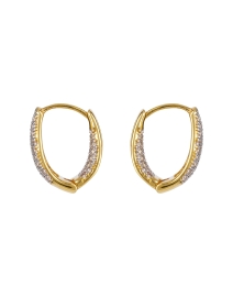 Front image thumbnail - FALLON - Armure Gold Pavé Mini Hinge Hoops