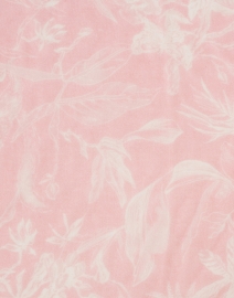 Fabric image thumbnail - Franco Ferrari - Pink and White Hand Painted Floral Cashmere Scarf