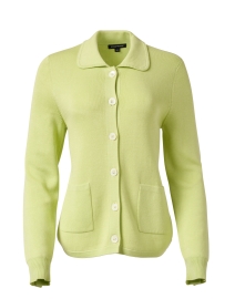 Lime Green Cotton Blend Cardigan 