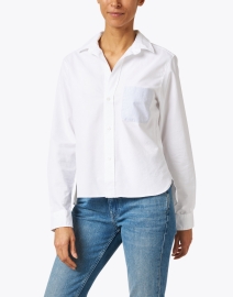 Front image thumbnail - Frank & Eileen - Silvio White Stripe Pocket Cotton Shirt