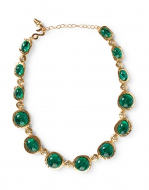 Gold and Emerald Stone Single Strand Necklace