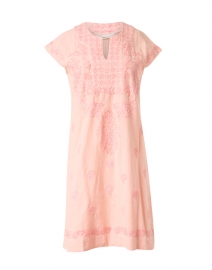Faith Coral Embroidered Cotton Dress