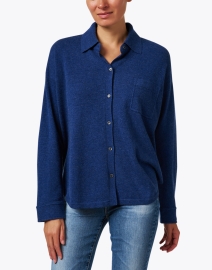 Front image thumbnail - Repeat Cashmere - Blue Knit Shirt