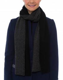 Black and Charcoal Reversible Cashmere Scarf