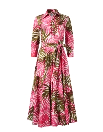 Product image thumbnail - Sara Roka - Taban Pink Fern Print Cotton Dress
