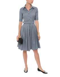 Audrey No. 2 Grey Stretch Cotton Poplin Dress