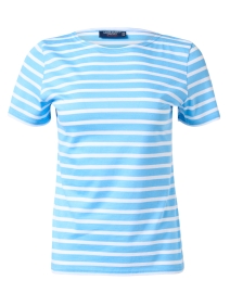 Etrille Blue and White Striped Cotton Tee