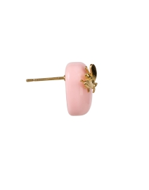 Back image thumbnail - Oscar de la Renta - Pink Stone Honey Bee Earrings