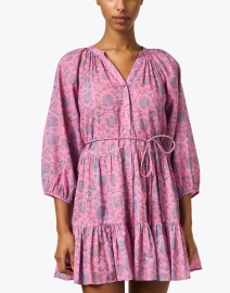 Front image thumbnail - Apiece Apart - Mitte Pink Floral Cotton Dress