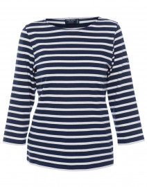 Saint James - Galathee Navy and White Striped Shirt