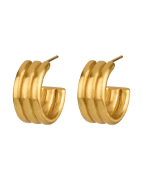 Gold Linear Mini Hoop Earrings